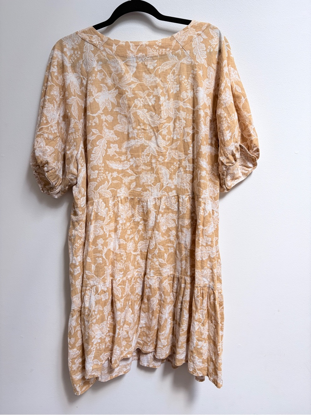Signature by Reitmans Mustard + White Floral Print Tiered Midi Dress - Picture 4 of 4